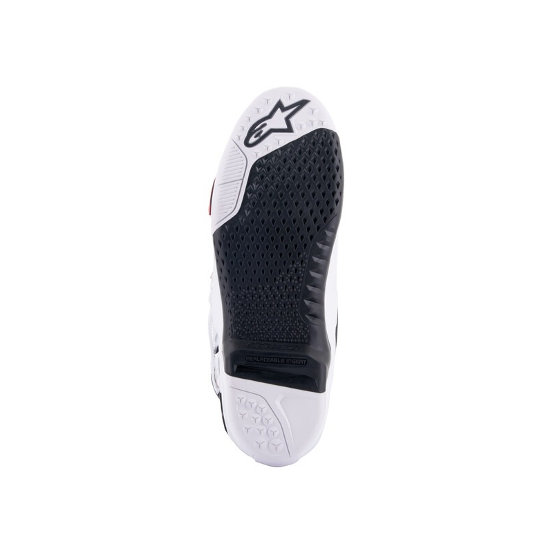 Alpinestars Tech 10 Supervented Мотоциклетни ботуши с перфорация в бяло, червено и черно