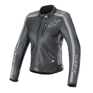 Alpinestars Stella Dyno дамско кожено яке за мотоциклетизъм черно и сиво