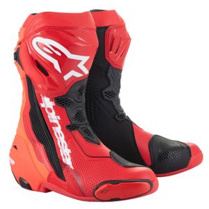 Alpinestars Supertech R флуо червени ботуши за мотоциклет