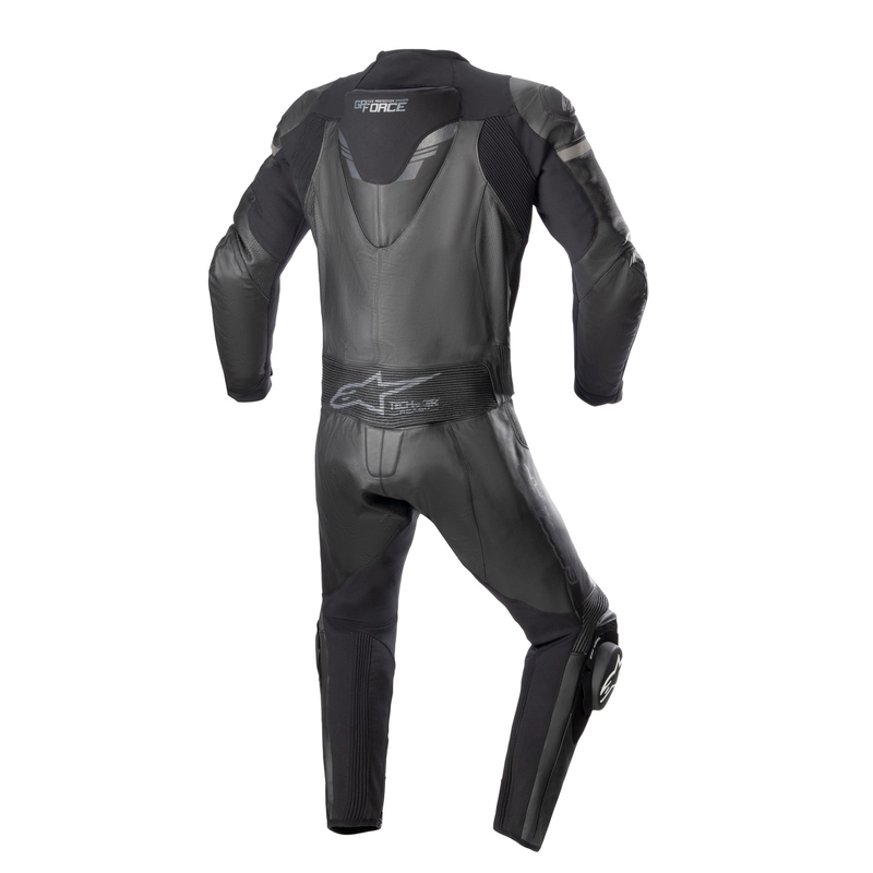 Alpinestars GP Force Chaser TECH-AIR 5 съвместим с черно-черен кожен костюм от две части за мотоциклет
