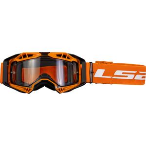 Очила за мотокрос LS2 Aura Enduro черно-оранжеви прозрачни плексигласови