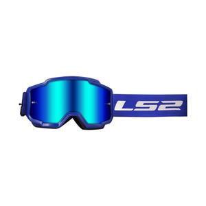LS2 Charger сини очила за мотокрос с иридиев плексиглас