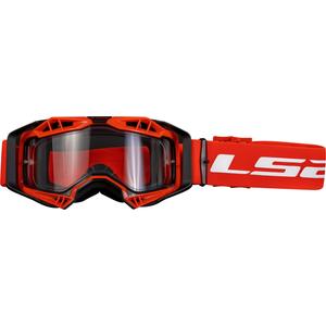 Очила за мотокрос LS2 Aura Enduro червени прозрачни плексигласови