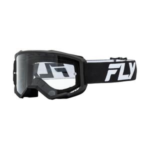 Очила за мотокрос FLY Racing Focus черно-бели с прозрачен плексиглас