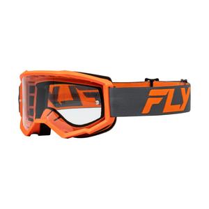 Детски очила за мотокрос FLY Racing Focus черно-оранжеви с прозрачен плексиглас