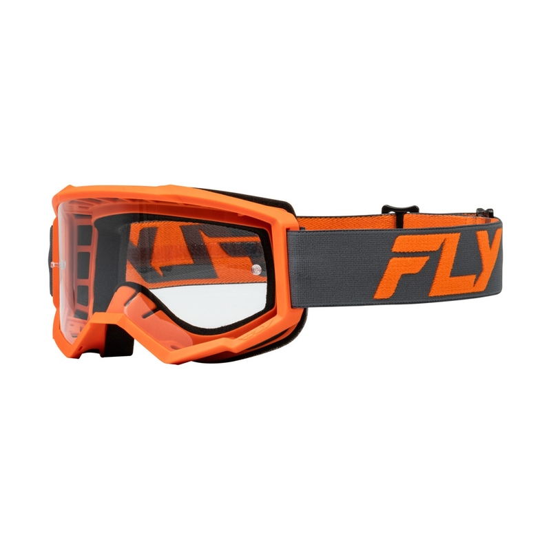 Детски очила за мотокрос FLY Racing Focus черно-оранжеви с прозрачен плексиглас