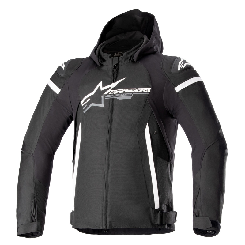 Alpinestars Zaca Водоустойчиво черно и бяло яке за мотоциклет