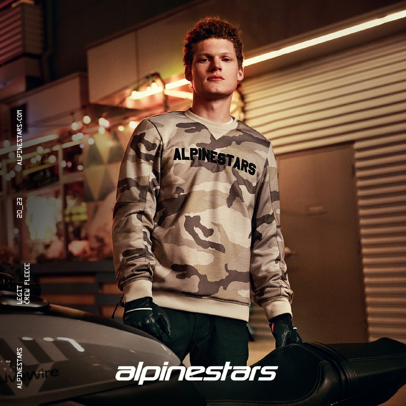 Alpinestars Legit Crew Fleece мотоциклетен суитшърт, светло камуфлажно-сив