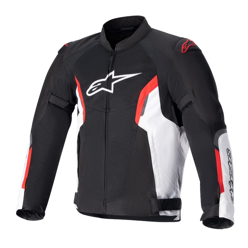 Яке за мотоциклет Alpinestars AST AIR TECH-AIR 5 съвместимо черно-бяло-флуорово червено
