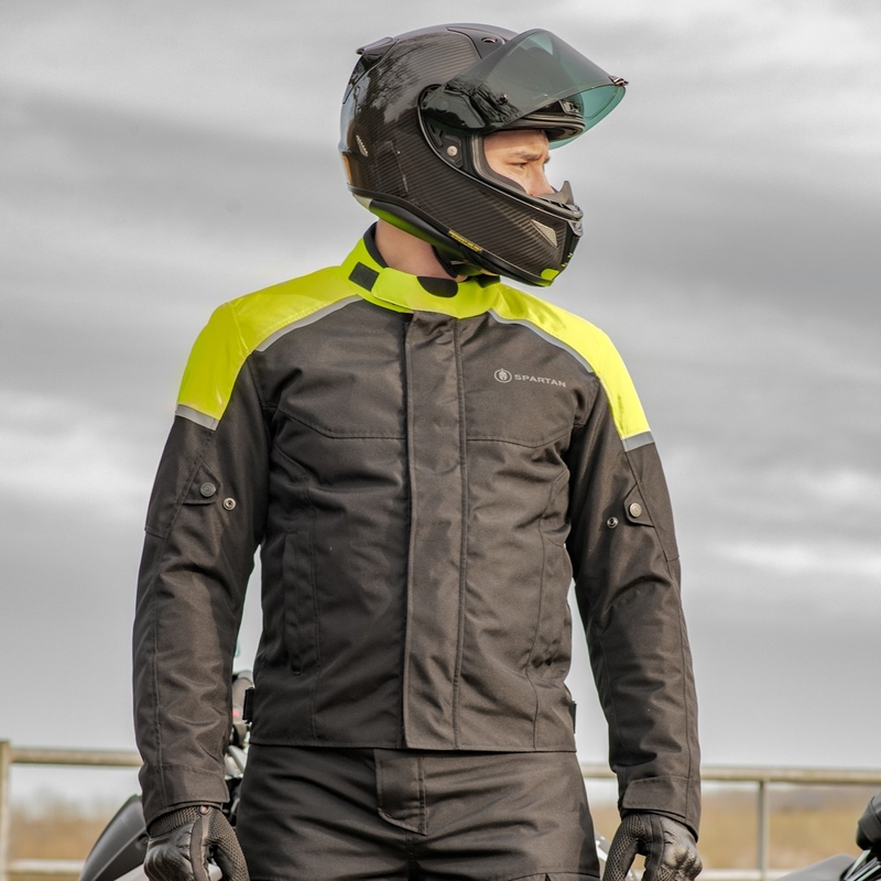 Мотоциклетно яке Oxford Spartan Short WP black-fluo yellow