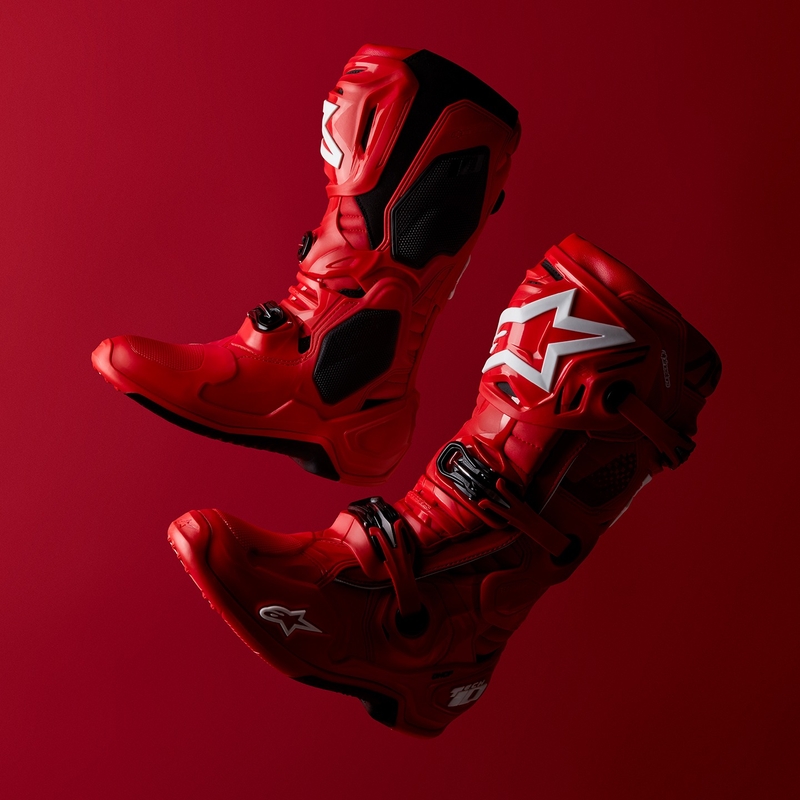 Alpinestars Tech 10 мотоциклетни ботуши червени
