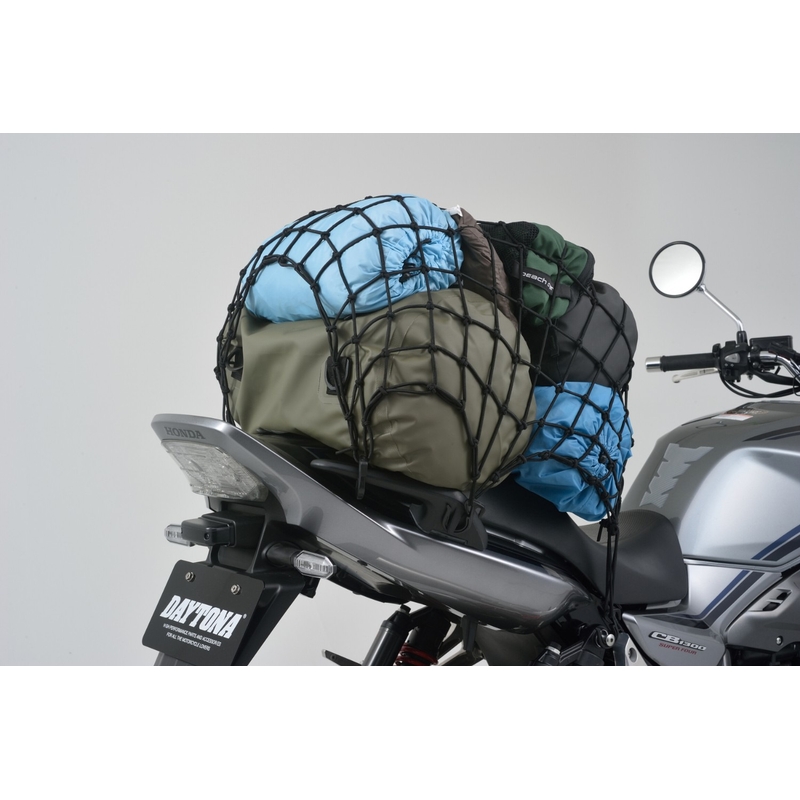Гъвкава мрежа за багаж за мотоциклет с пластмасови куки Daytona 60 x 60 cm черна