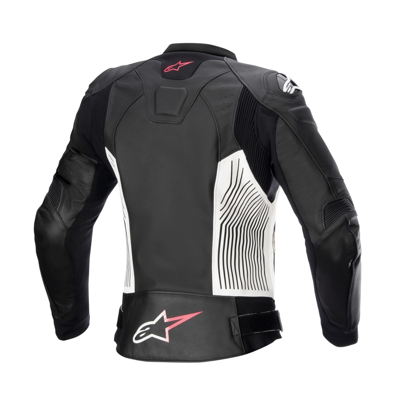 Alpinestars GP PLUS 4 дамско яке за мотоциклетизъм черно, бяло и розово