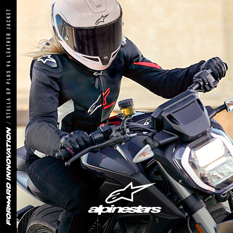 Alpinestars GP PLUS 4 дамско яке за мотоциклетизъм черно, бяло и розово