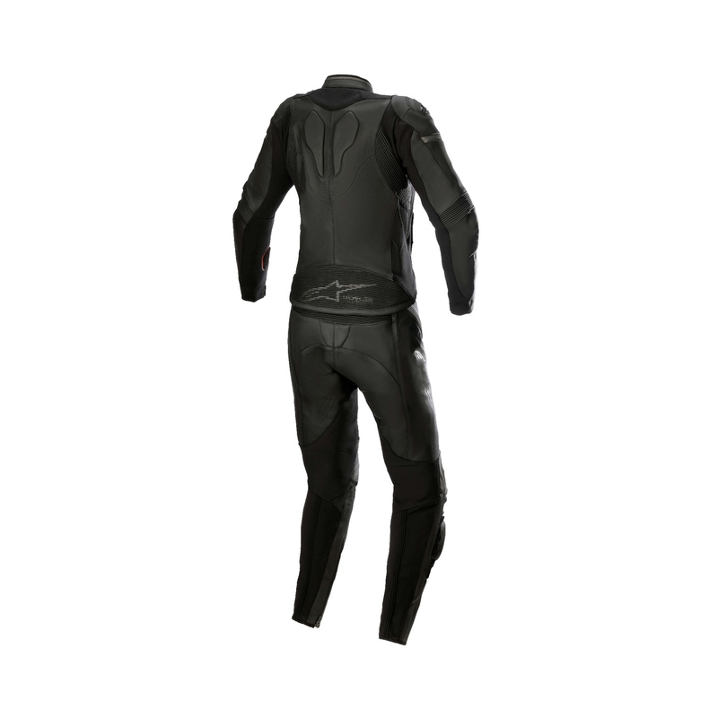 Alpinestars STELLA GP PLUS 2 дамски кожен костюм от две части за мотоциклетизъм черен и сив металик