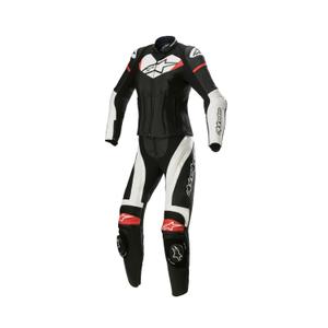 Alpinestars STELLA GP PLUS 2 дамски двукомпонентен кожен мотоциклетен комбинезон черен, бял и червен