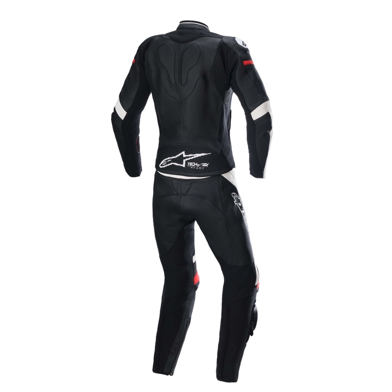 Alpinestars STELLA GP PLUS 2 дамски двукомпонентен кожен мотоциклетен комбинезон черен, бял и червен