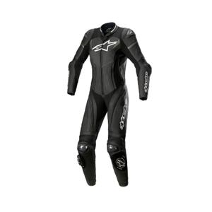 Alpinestars Дамски еднокомпонентен кожен мотоциклетен гащеризон Alpinestars STELLA GP PLUS 2 Black-White-Metallic Grey