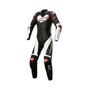 Alpinestars Дамски еднокомпонентен кожен мотоциклетен гащеризон STELLA GP PLUS 2 Black-White-Fluo Red
