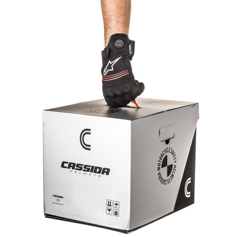 Каска за мотоциклет Cassida Modulo 2.1 Profile flip-up бяло-черно-синьо-сиво