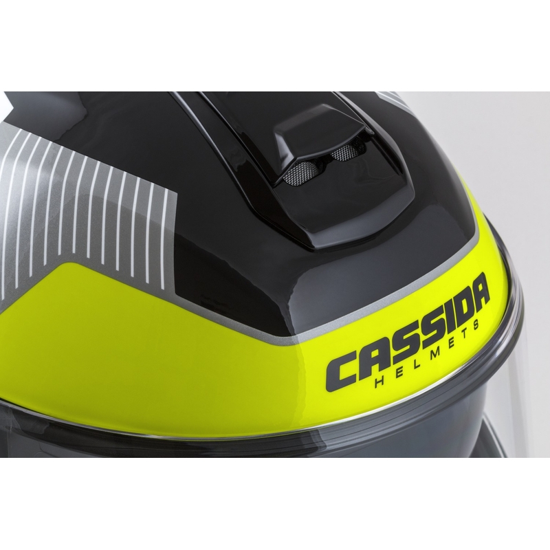 Каска за мотоциклет Cassida Modulo 2.1 Profile flip-up бяло-черно-флуо-жълто-сиво