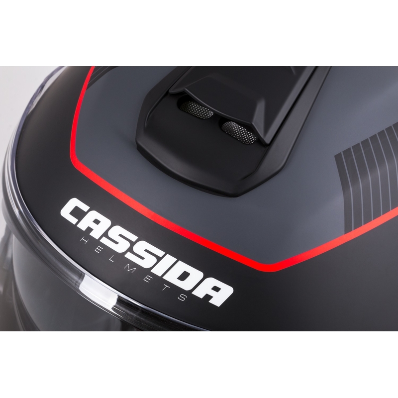 Каска за мотоциклет Cassida Modulo 2.1 Profile flip-up матова черно-сиво-червена