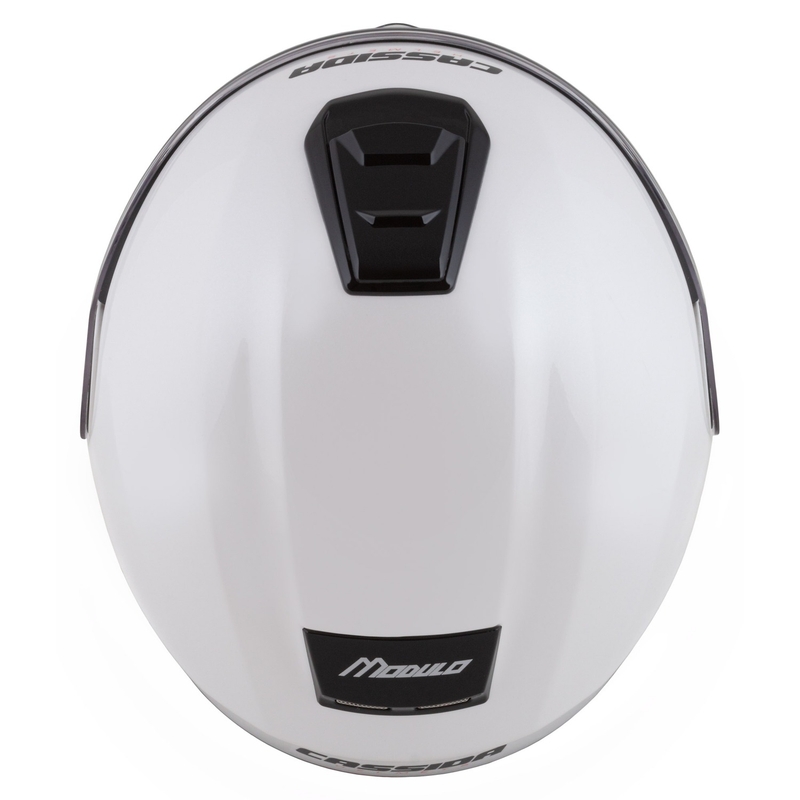 Каска за мотоциклет Cassida Modulo 2.1 Compass flip-up перлено бяла-черна-червена-сребърна