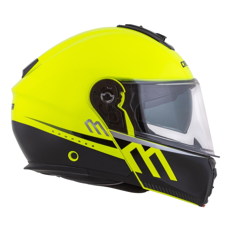 Каска за мотоциклет Cassida Modulo 2.1 Compass fluo жълто-черно-сребристо-червена