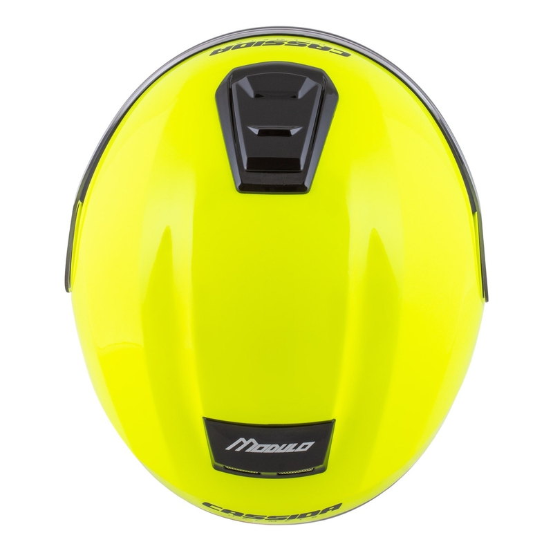 Каска за мотоциклет Cassida Modulo 2.1 Compass fluo жълто-черно-сребристо-червена