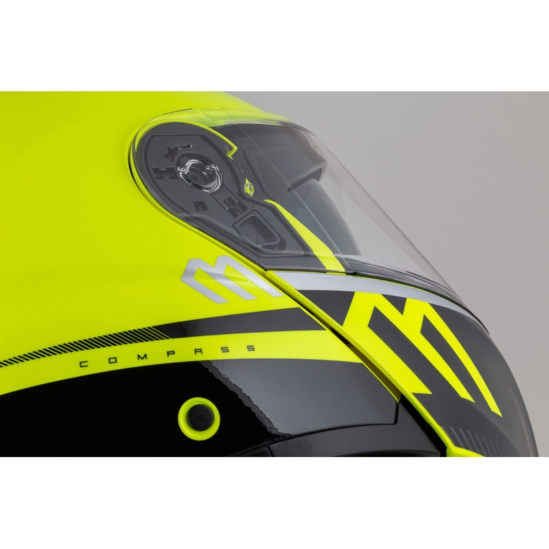 Каска за мотоциклет Cassida Modulo 2.1 Compass fluo жълто-черно-сребристо-червена