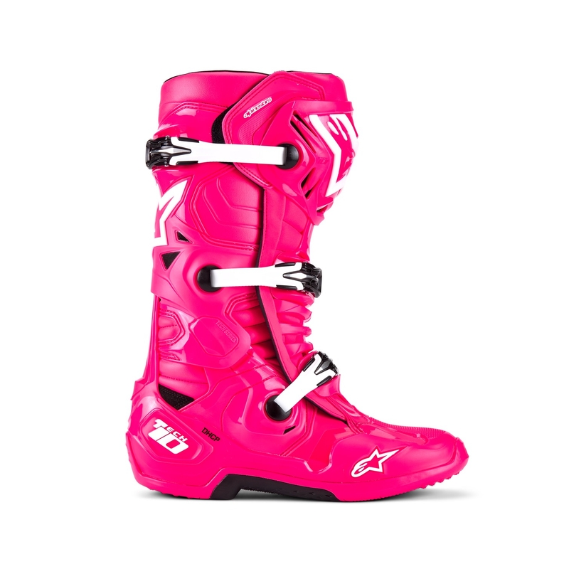 Мотоциклетни ботуши Alpinestars Tech 10, розово-черно-бели