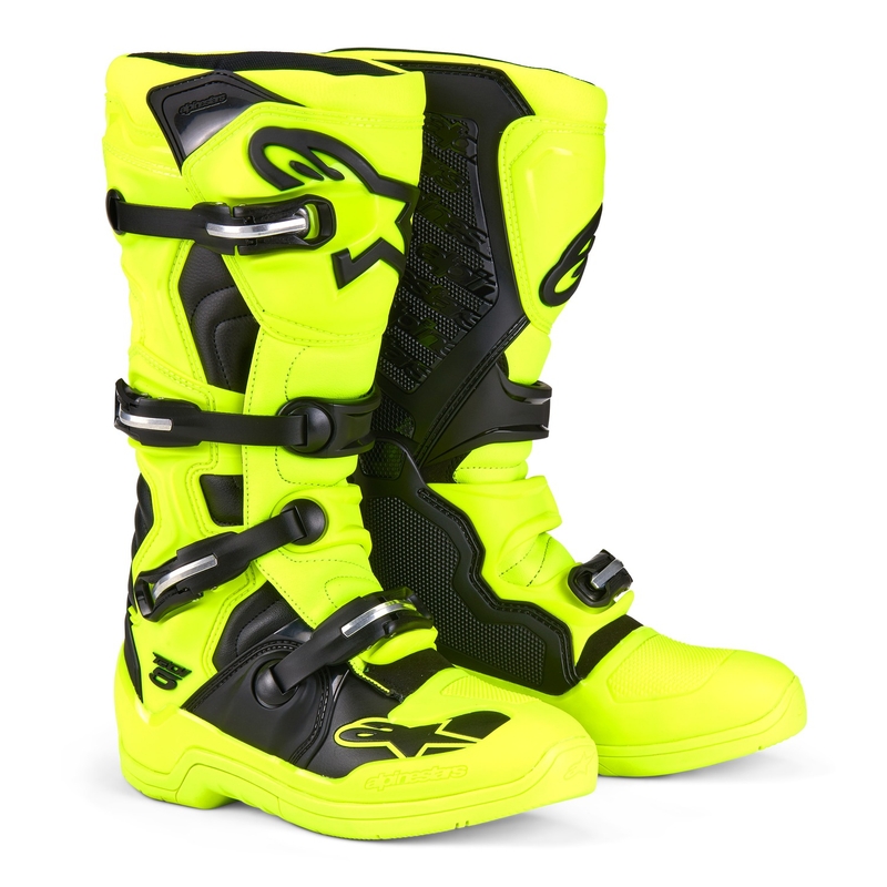 Мотоциклетни ботуши Alpinestars Tech 5, флуоресцентно жълто-черни