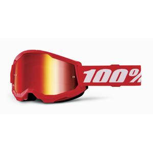 Детски очила за мотокрос 100% STRATA 2 red red plexi
