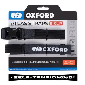 Каишки за багаж Oxford Atlas B-Clip 2 бр. сиви 26 мм x 2 м