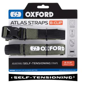 Ремъци за багаж Oxford Atlas B-Clip 2 бр. зелени 26 мм x 2 м