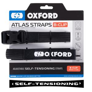 Ремъци за багаж Oxford Atlas B-Clip 2 бр. черни 26 мм x 1,2 м