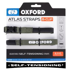 Ремъци за багаж Oxford Atlas B-Clip 2 бр. зелени 17 мм x 1,2 м