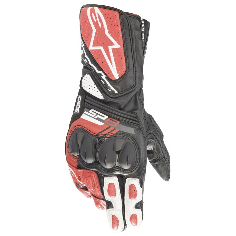Alpinestars SP-8 ръкавици за мотоциклет черно-бяло-червени