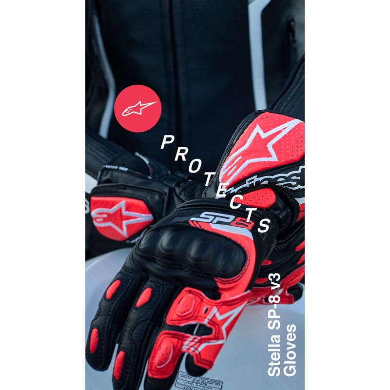 Alpinestars SP-8 дамски ръкавици за мотоциклетизъм в черно, бяло и розово