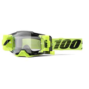 Очила за мотокрос 100% - САЩ Armega Forecast fluo green (прозрачно стъкло)