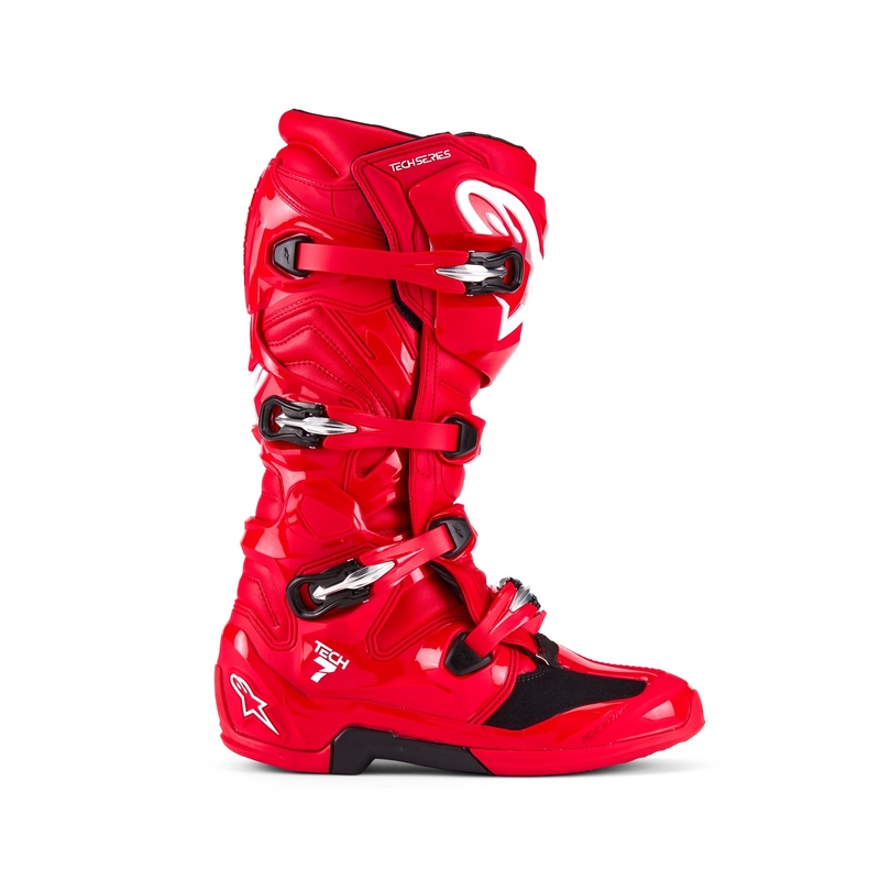Червени мотоциклетни ботуши Alpinestars Tech 7
