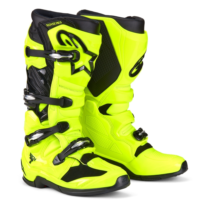 Мотоциклетни ботуши Alpinestars Tech 7, флуоресцентно жълто-черни
