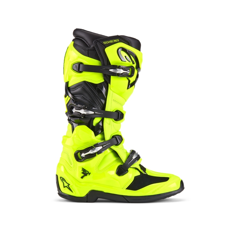 Мотоциклетни ботуши Alpinestars Tech 7, флуоресцентно жълто-черни