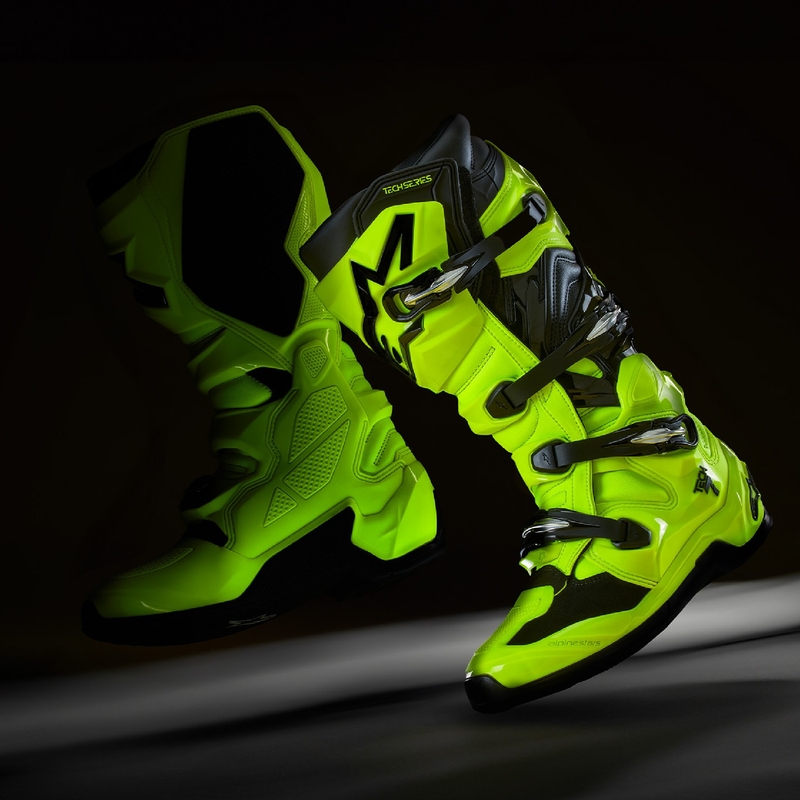 Мотоциклетни ботуши Alpinestars Tech 7, флуоресцентно жълто-черни