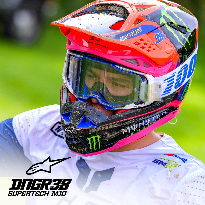 Каска за мотокрос Alpinestars Supertech S-M10 HAIDEN DEEGAN edition fluo orange-purple-pink-green