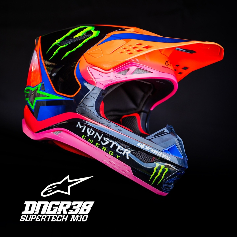 Каска за мотокрос Alpinestars Supertech S-M10 HAIDEN DEEGAN edition fluo orange-purple-pink-green
