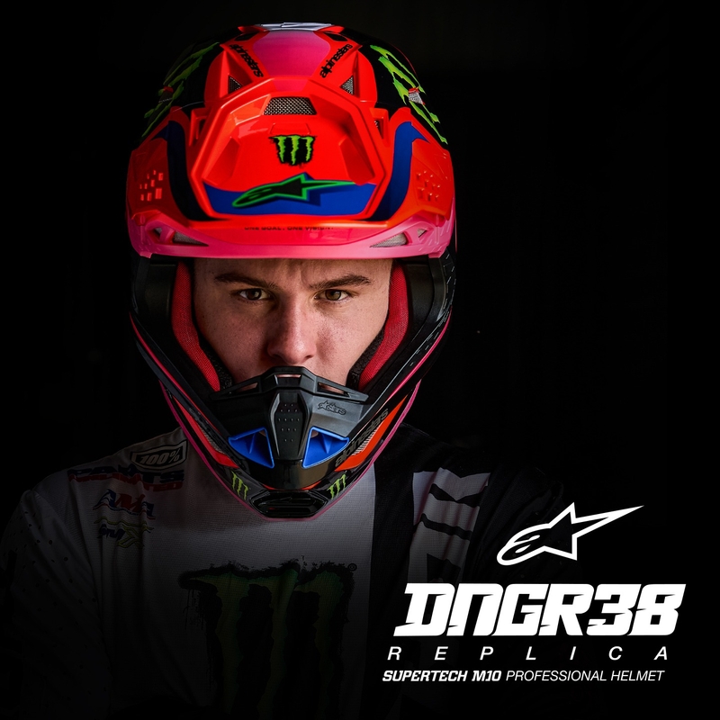 Каска за мотокрос Alpinestars Supertech S-M10 HAIDEN DEEGAN edition fluo orange-purple-pink-green