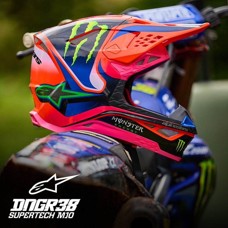 Каска за мотокрос Alpinestars Supertech S-M10 HAIDEN DEEGAN edition fluo orange-purple-pink-green