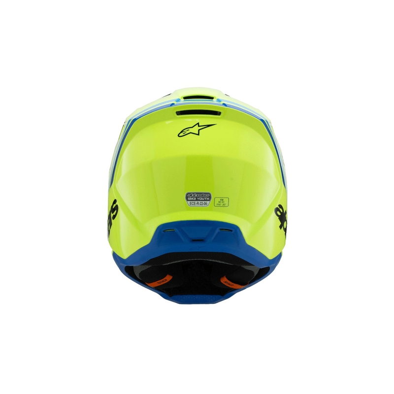 Детска мотокрос каска Alpinestars S-M3 RADIUM, флуоресцентно жълто-черно-синя