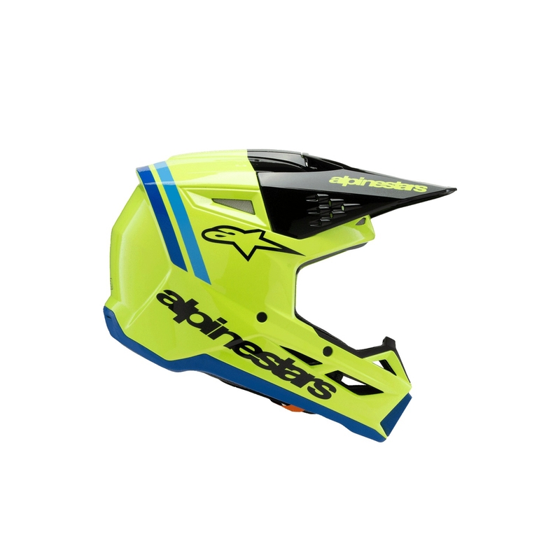 Детска мотокрос каска Alpinestars S-M3 RADIUM, флуоресцентно жълто-черно-синя